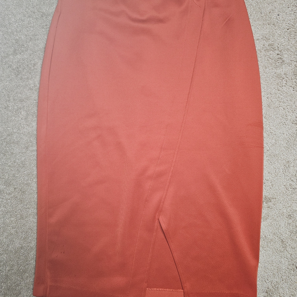 New York & Company Vibrant Orange Pencil Skirt